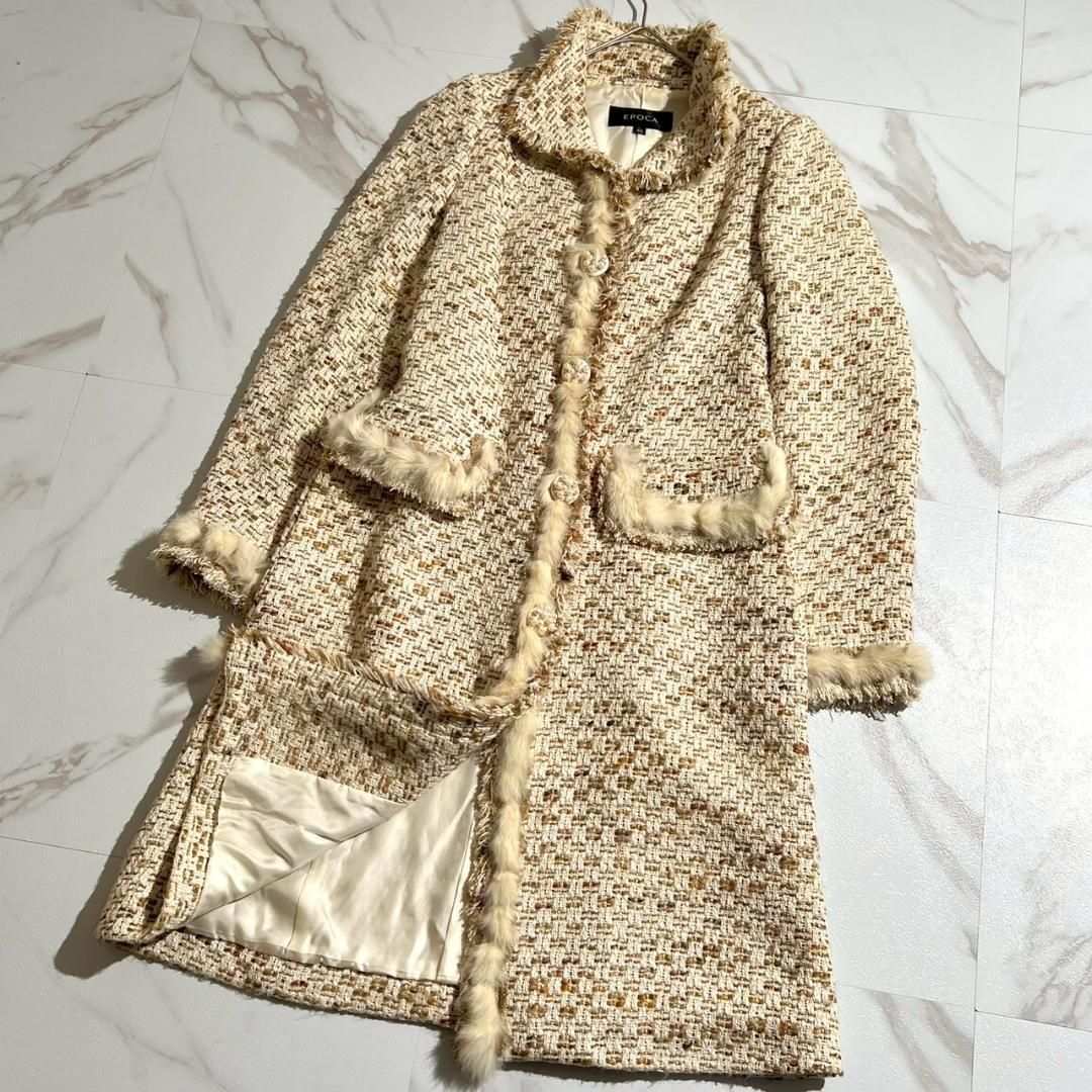 EPOCA美品❤︎ファー付きツイードコート メルカリ