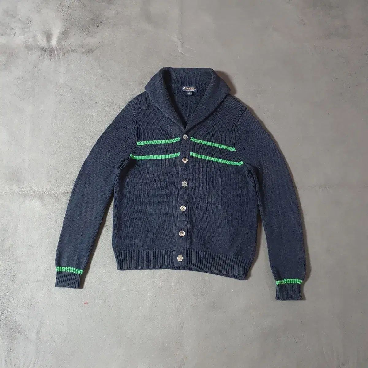 Brooks Brothers ブルックス ブラザーズ スーピマコットン ショール カーディガン L ネイビー