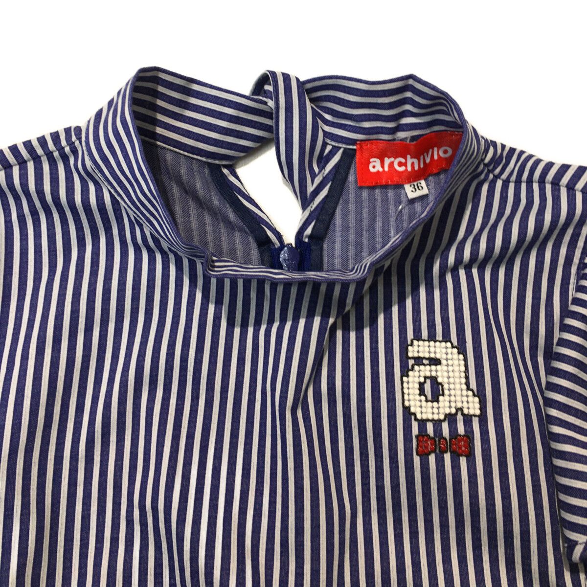 ランママです。archivio アルチビオレディースシャツ S 中古 レディース アルチビオ archivio 半袖シャツ 36(S) 紺×白