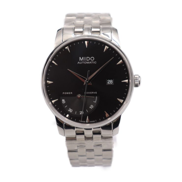 MIDO ミドー Baroncelli 42mm Automatic バロンチェッリ 42mm オートマチック 腕時計 M8605 ステンレススチール シルバー ブラック文字盤 自動巻き 裏スケ 【本物保証】