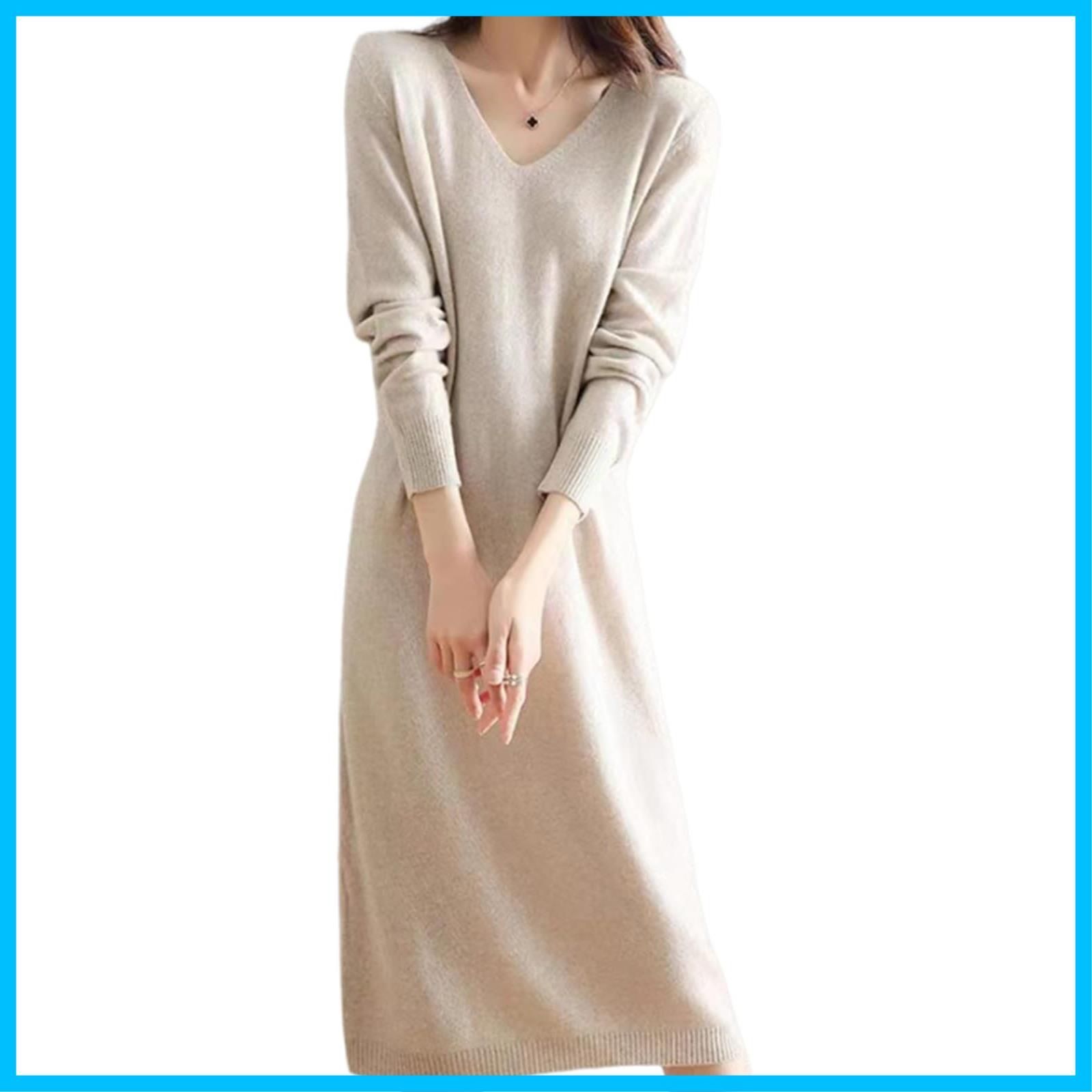 MARIA MARFA] Vネック ふんわり ニット ワンピース ロングワンピ  