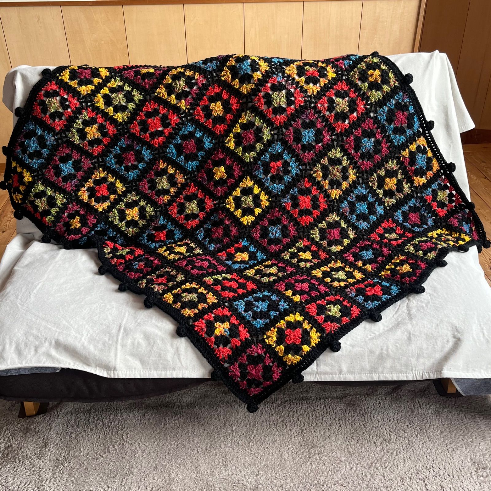 ハンドメイド マルチカバー ベッドカバー ソファーカバー - crochet