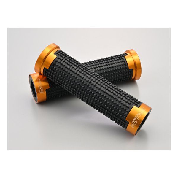 【新品】DAYTONA  デイトナ グリッピーグリップ 125mm エンド貫通 アルミリング GG-D-AL-CROSS ゴールド 38502 (2580749)