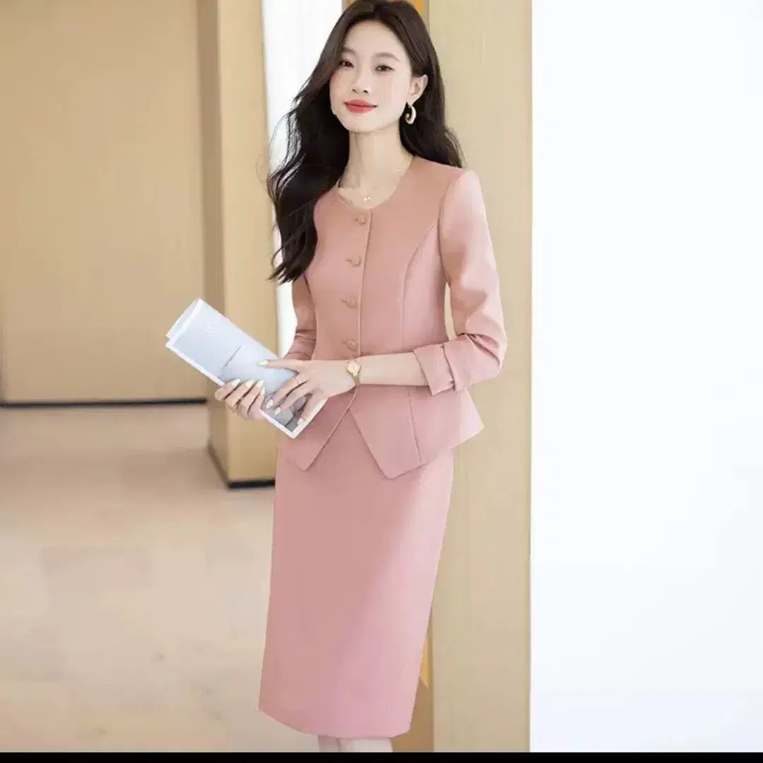 ピンク オフィース セットアップ スーツ セット