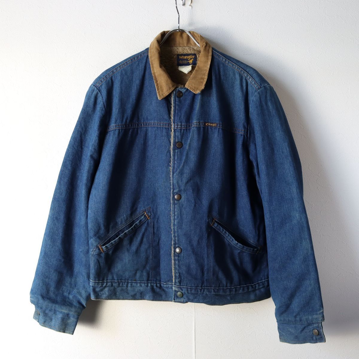 70s80s USA製 Wrangler ラングラー 74227NV 襟コーデュロイ デニム