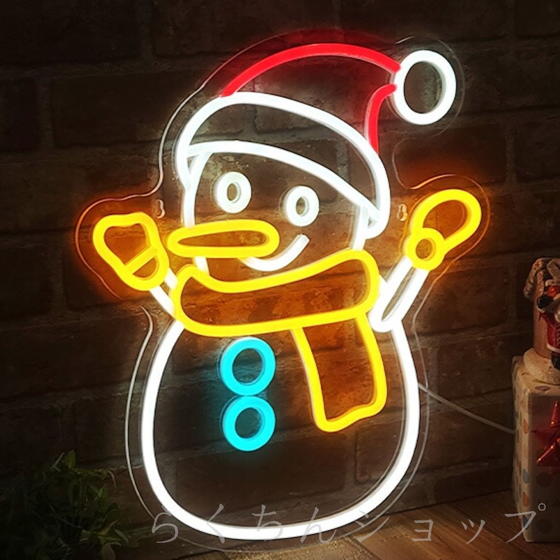ネオンライト クリスマス 雪だるま アクリル LED ネオンサイン Xmas Christmas イルミネーション 装飾 おしゃれ かわいい きれい キラキラ