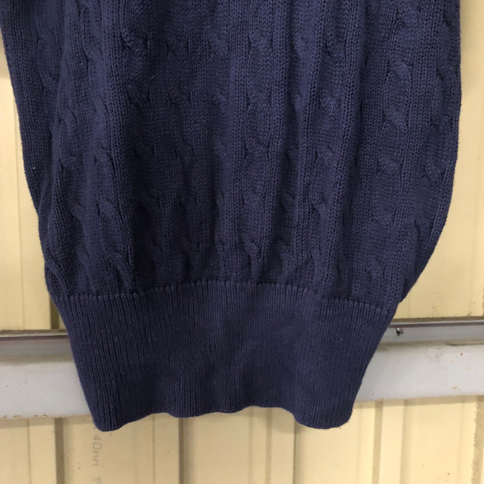 289 Ralph Lauren ケーブルニット 半袖カーディガン レディース L