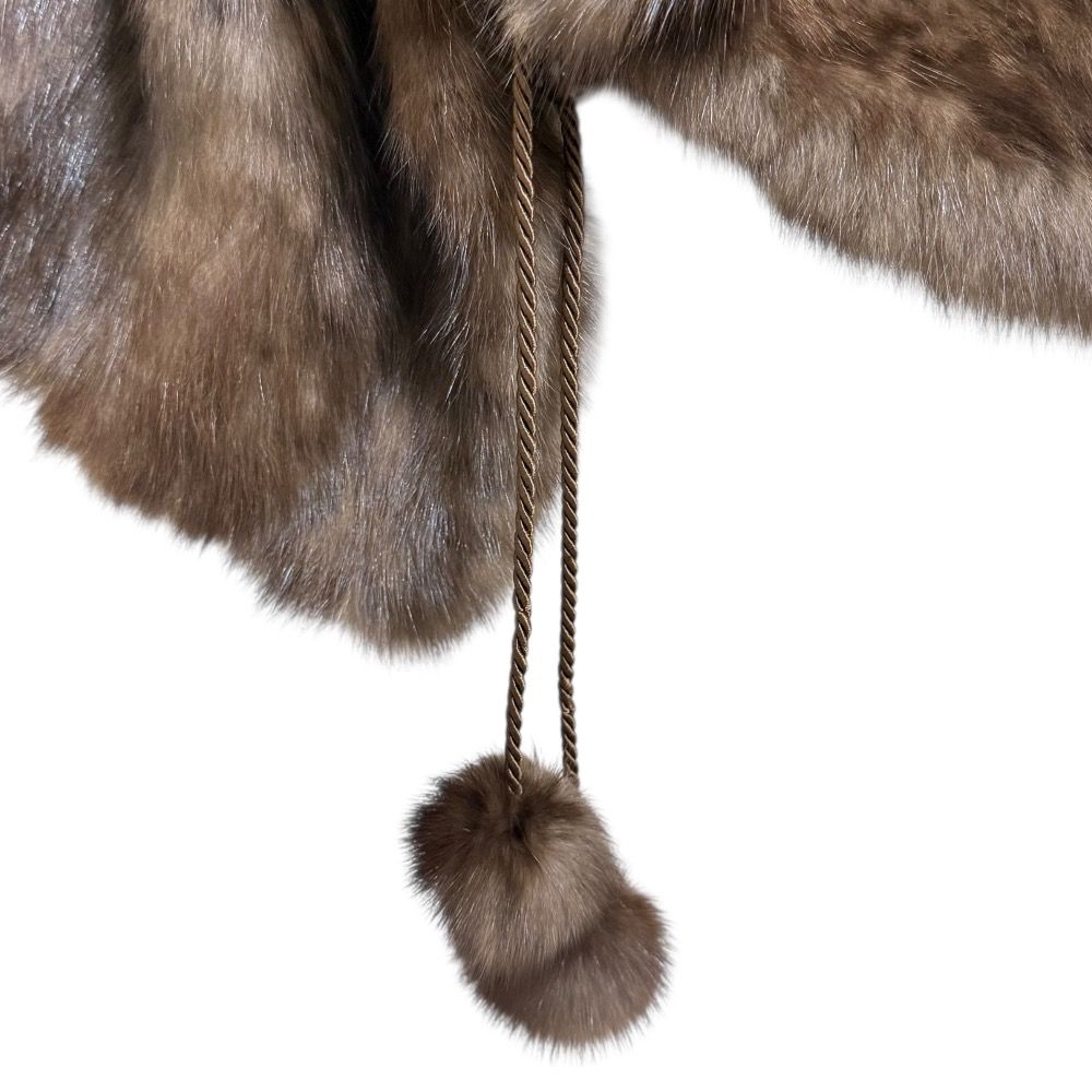 美品 ノーブランド ロシアンセーブルヤーンファー 毛皮 マフラー ティ  