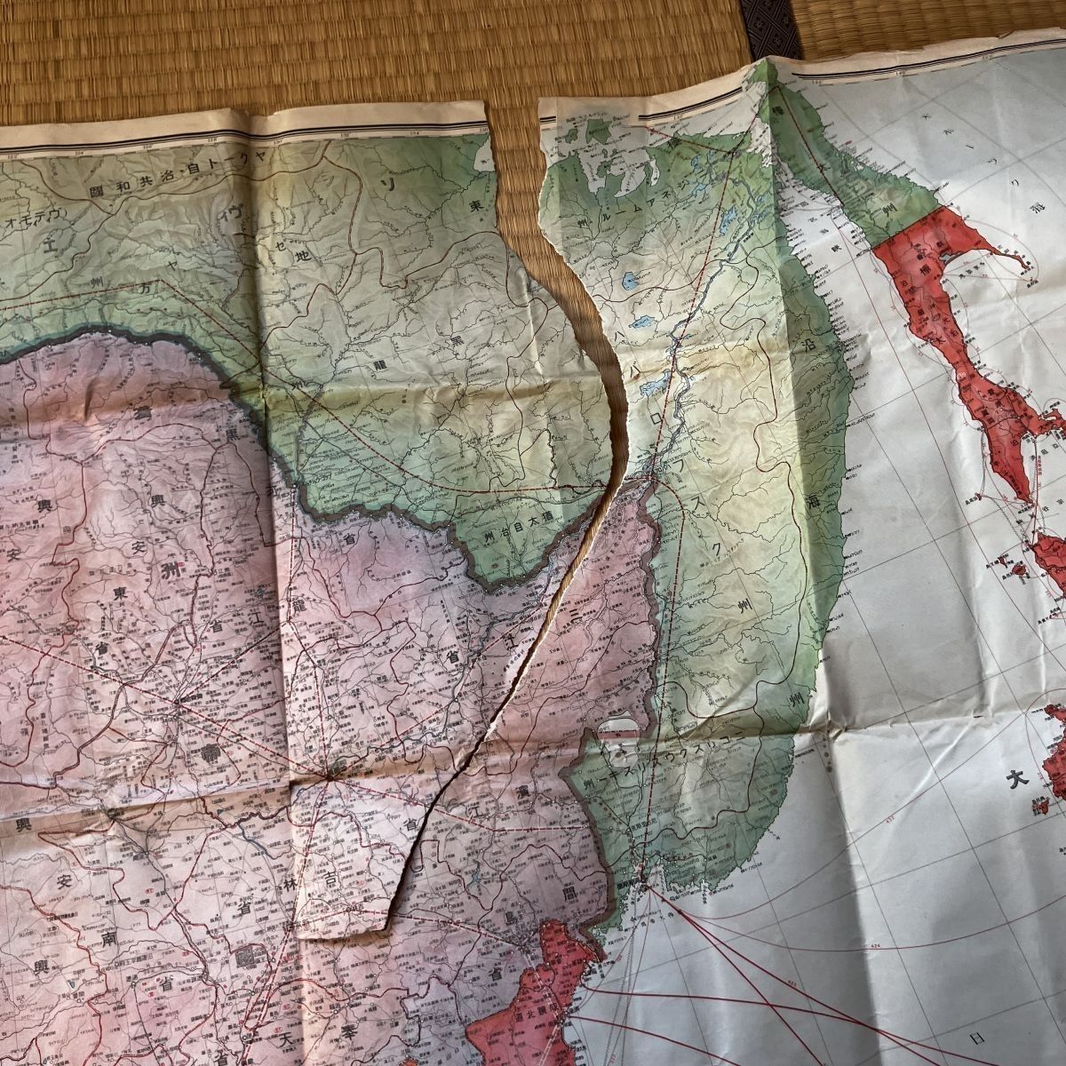 戦前支那関連地図5枚 支那事変関係明細地図/支那全図/満洲国略図/支那