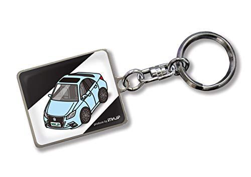 水色 カスタムキーホルダー トヨタ クラウン アスリート GRS210 AWS210型 ベース：ブラック 車カラー：水色