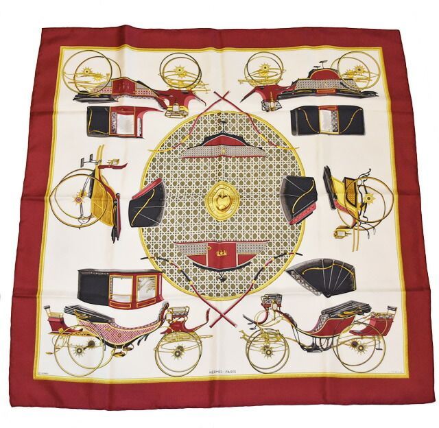 エルメス スカーフ HERMES スカーフ カレ90 シルクツイル 馬車モチーフ