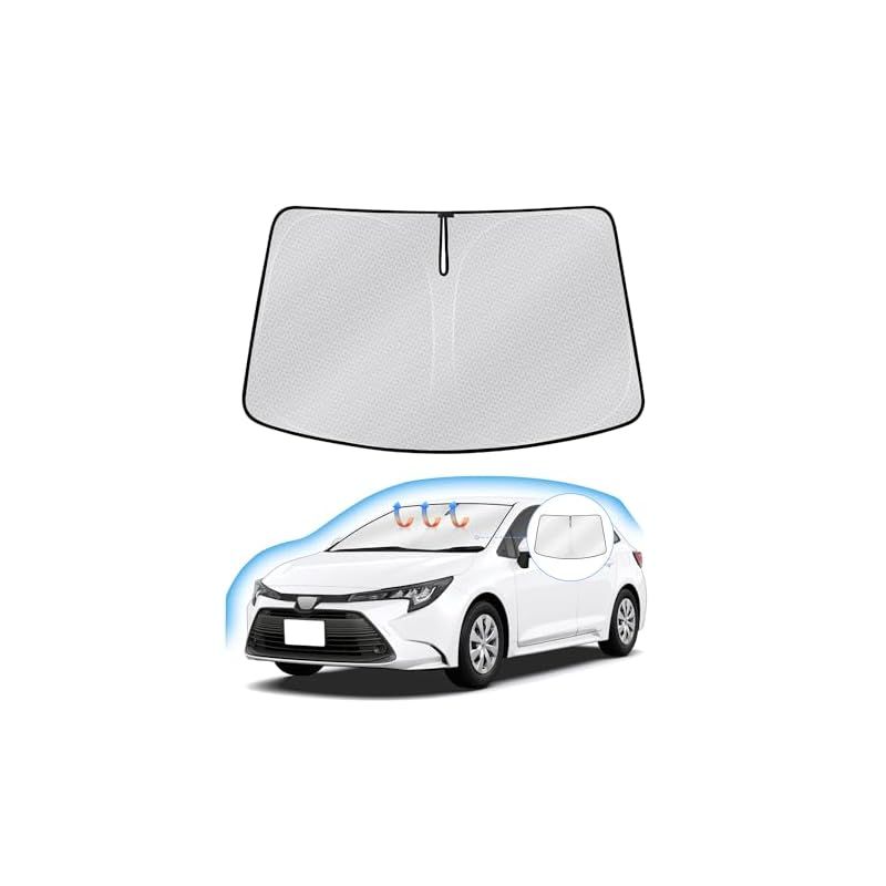 J-PREMIS トヨタ カローラツーリング 210系 フロントガラス サンシェード COROLLA TOURING 車用サンシェード UVカット 遮光シェード 日よけ ハンドルサンシェード 遮光 断熱 暑さ対策 車中泊 折り畳