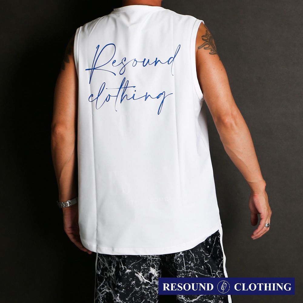 【RESOUND CLOTHING 】 RUSH OVER NO SLEEVE - WHITE / ラッシュガード ノースリーブ / RC32-T-009【メンズ】【送料無料】