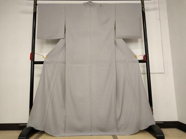 平和屋着物＊夏物 色無地 絽 鳩羽鼠色 正絹 AABB8641st