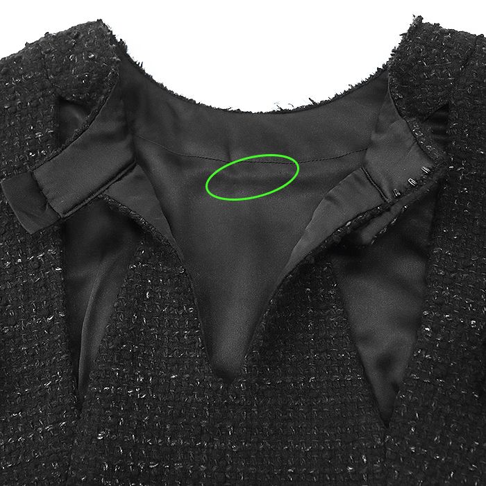 CHANEL - 【美品】CHANEL シャネル トップス P38974 ニット ツイード フリル ウール混 サイド ジップ レディース サイズ 40 ブラック 黒 イタリア製 カール・ラガーフェルド期 美品】CHANEL シャネル トップス P38974 ニット ツイード フリル
