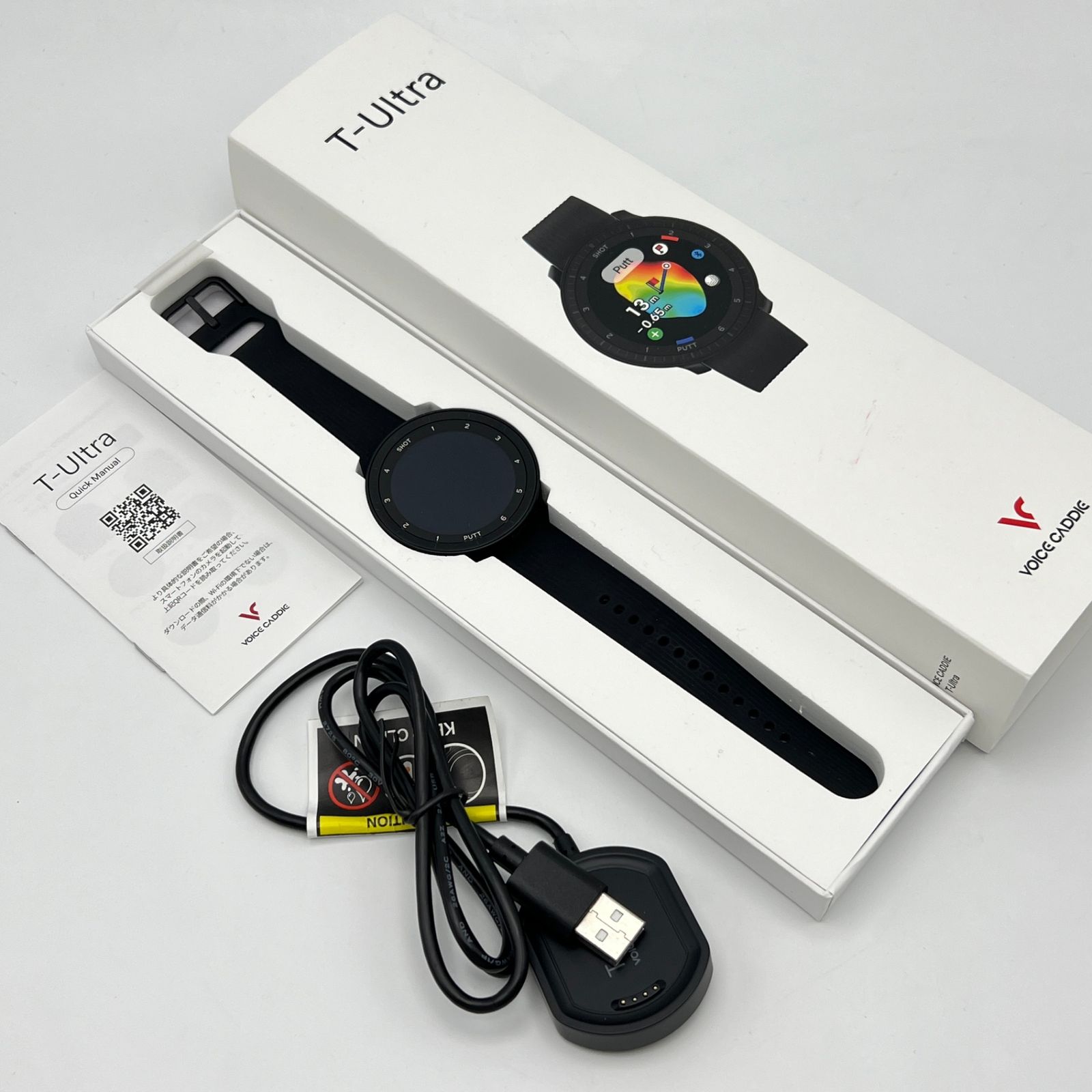 【美品】VOICE CADDIE T-Ultra ブラック 腕時計タイプ ゴルフ用距離計 ボイスキャディ 本体