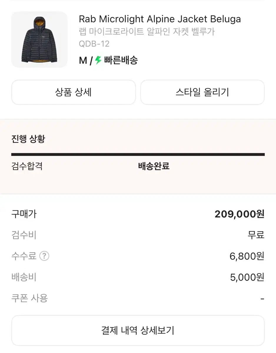 Rab ラブ マイク ルー ライト アルパイン ジャケット ベルーガ M