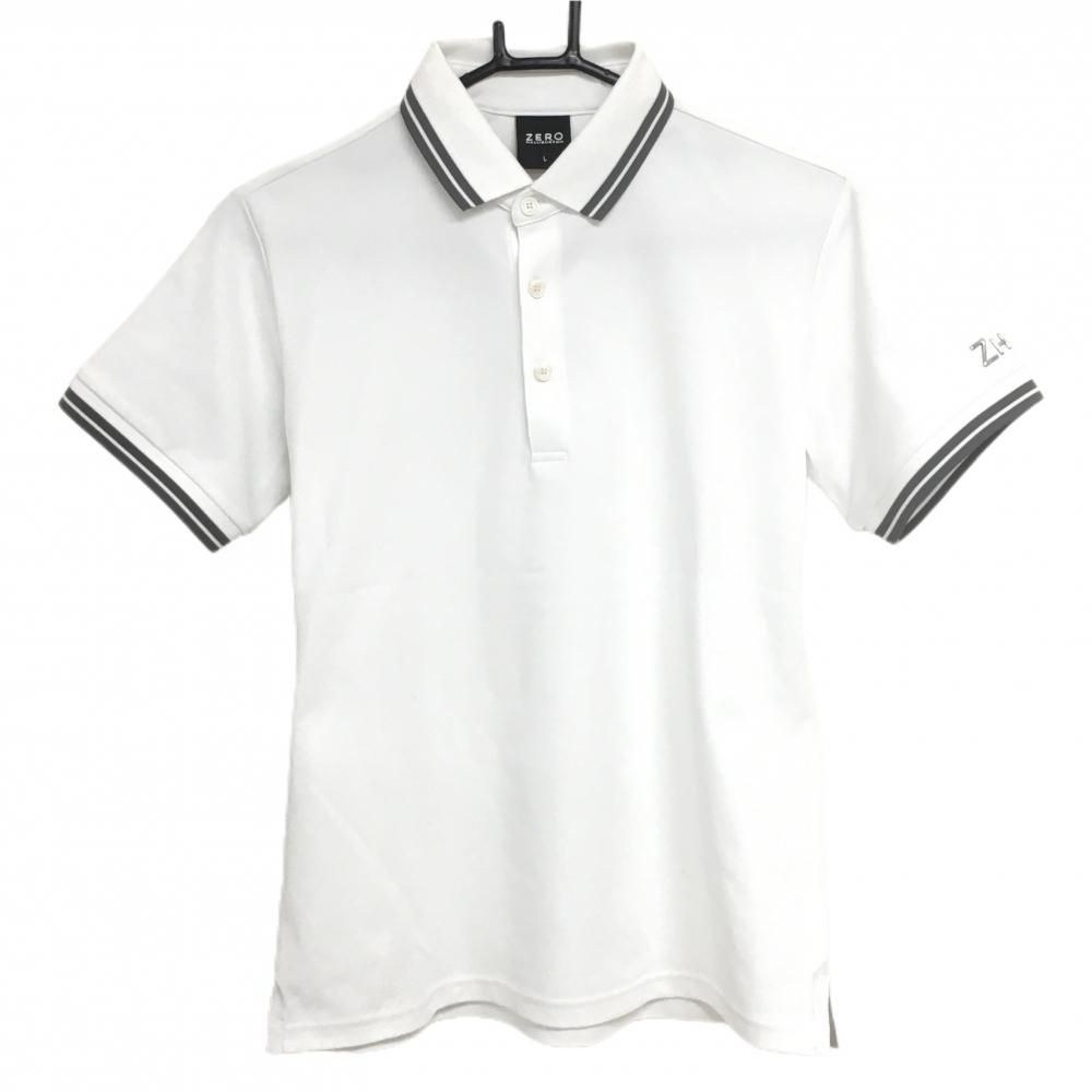 ZERO HALLIBURTON ゼロハリバートン半袖ポロシャツ　サイド白/黒L ZERO HALLIBURTON ゼロハリバートン半袖ポロシャツ サイド白/黒L