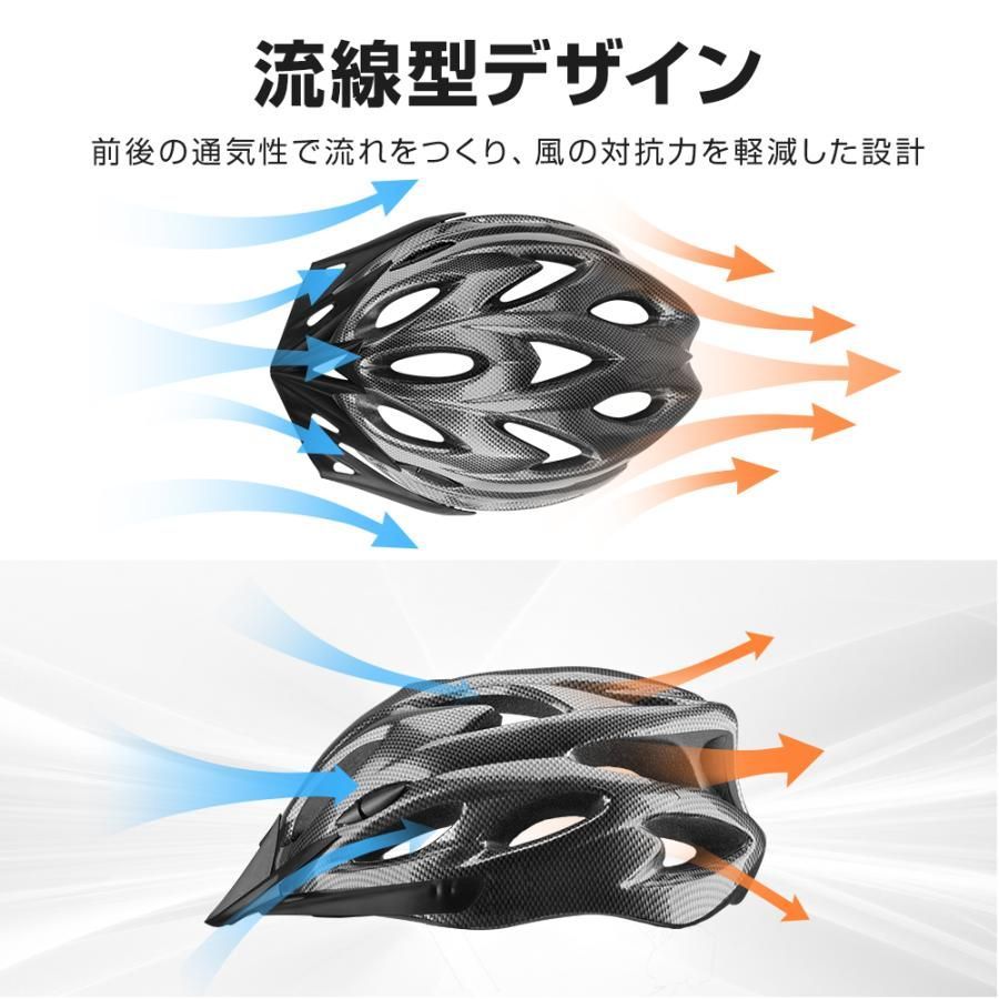 ヘルメット 自転車 自転車用ヘルメット 大人用ヘルメット 超軽量 通気性抜群 大人用 男女兼用 脱着可能シールド 3D保護クッション サイズ調整可能 54~61cm ES022