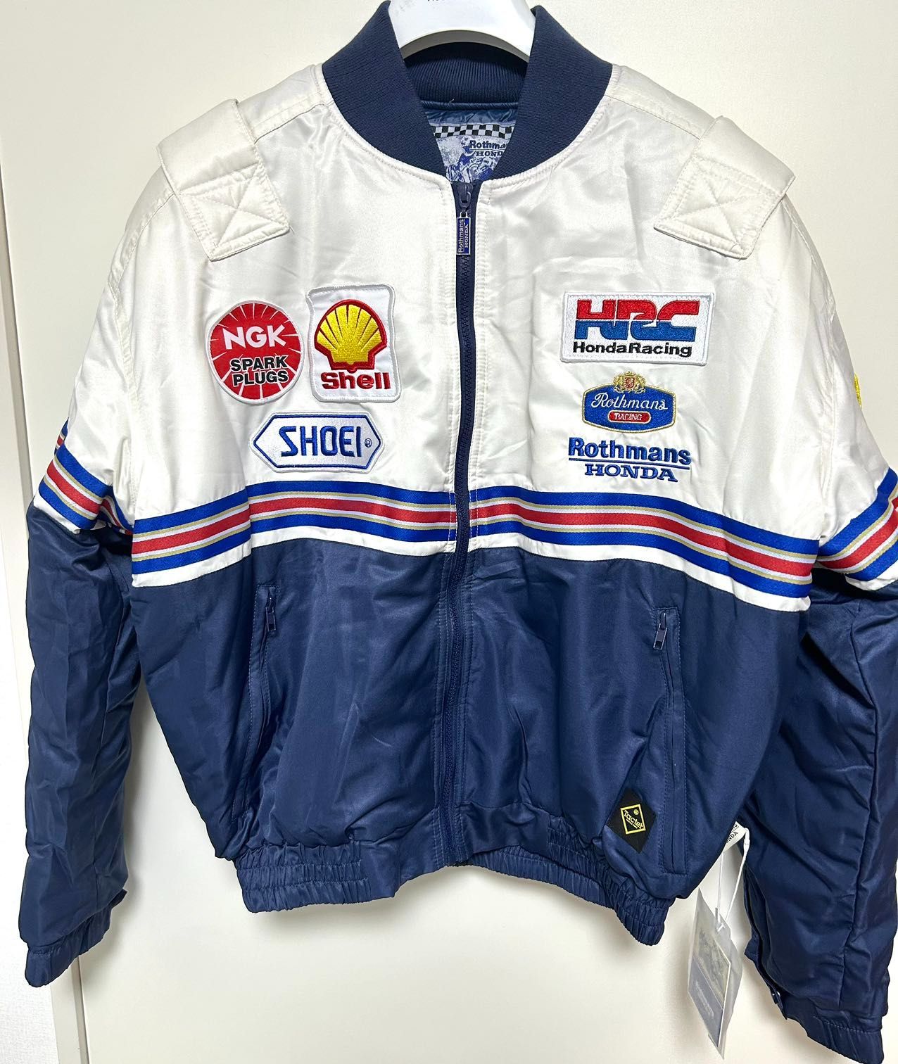 アウトレット L ロスマンズ Rothmans RACING HRC MotoGP NSR レーシング 綿 ジャケット バイクウェア スポーツ アウトドア