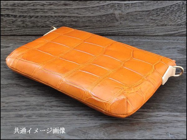 唯一無二 希少アリゲータークロコ革 ポシェットショルダーバッグ OR 
