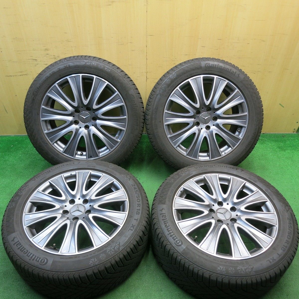 バリ溝 キレイ 8.5分 ベンツ Sクラス W222 純正 245|50R18 スタッドレス コンチネンタル バイキング コンタクト7 18インチ PCD112|5H 5052101AKス