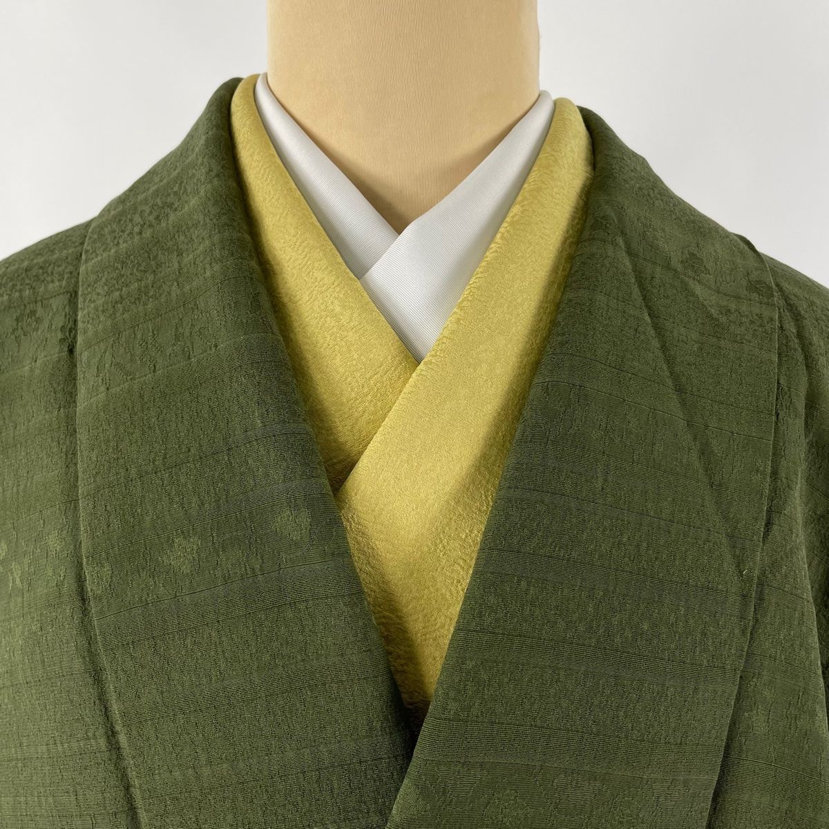 Club藤☆羽織 御召織 市松格子に花びら模様 くま 御仕立上り (3279LYM)