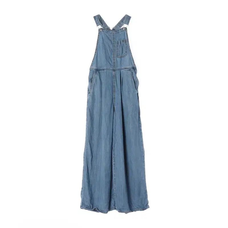 GUESS ゲス WOMEN ー XS リヨセル ロゴ ワイド デニム オーバーオール パンツ