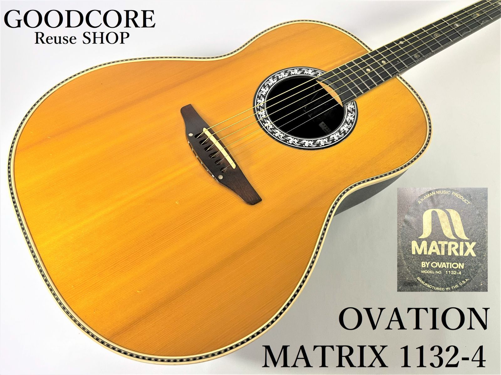 ジャンク品】 OVATION MATRIX 1132-4 オベーション マトリックス 1977年製 アコースティックギター 純正ハードケース付き -  メルカリ