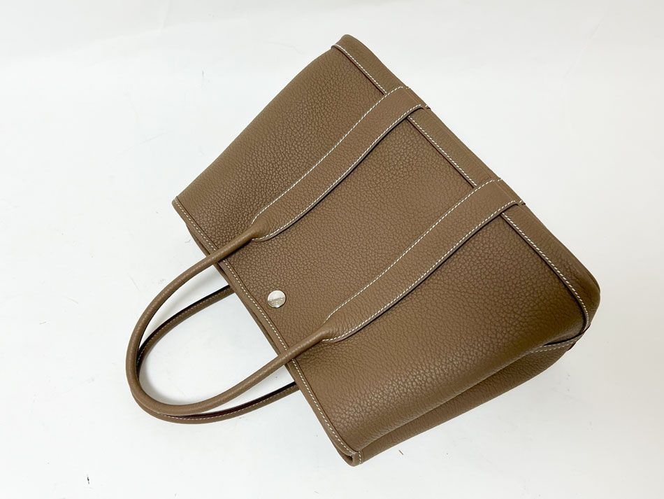 HERMES エルメス ガーデンパーティTPM トートバッグ ネゴンダ エトープ レザー B刻印 超美品