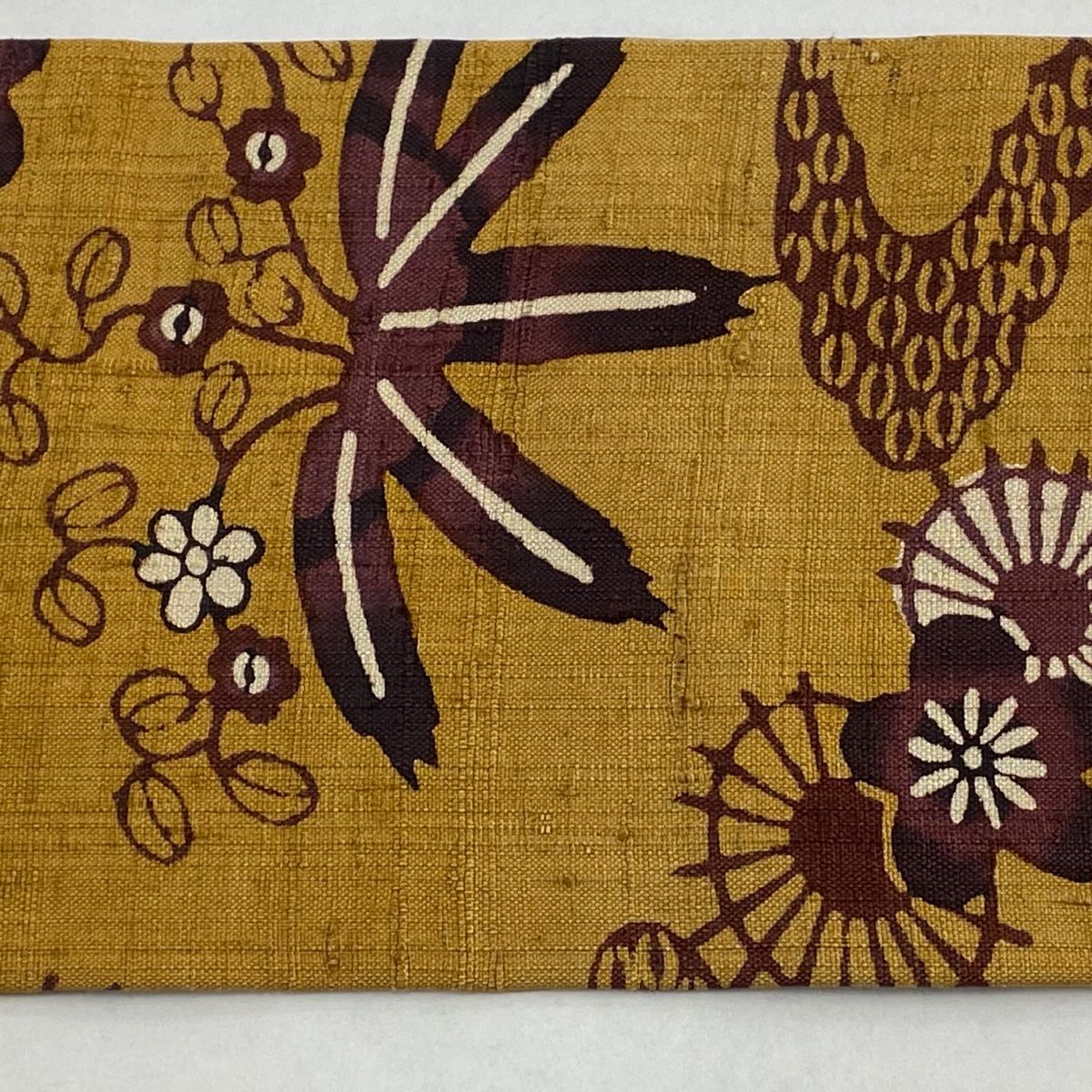 S30未使用名古屋帯美品秀品笹梅金通　刺繍山吹茶色 正絹　金通　フォーマル 名古屋帯 美品 名品 紬地 亀甲文 橘 相良刺繍 汕頭刺繍 茶色