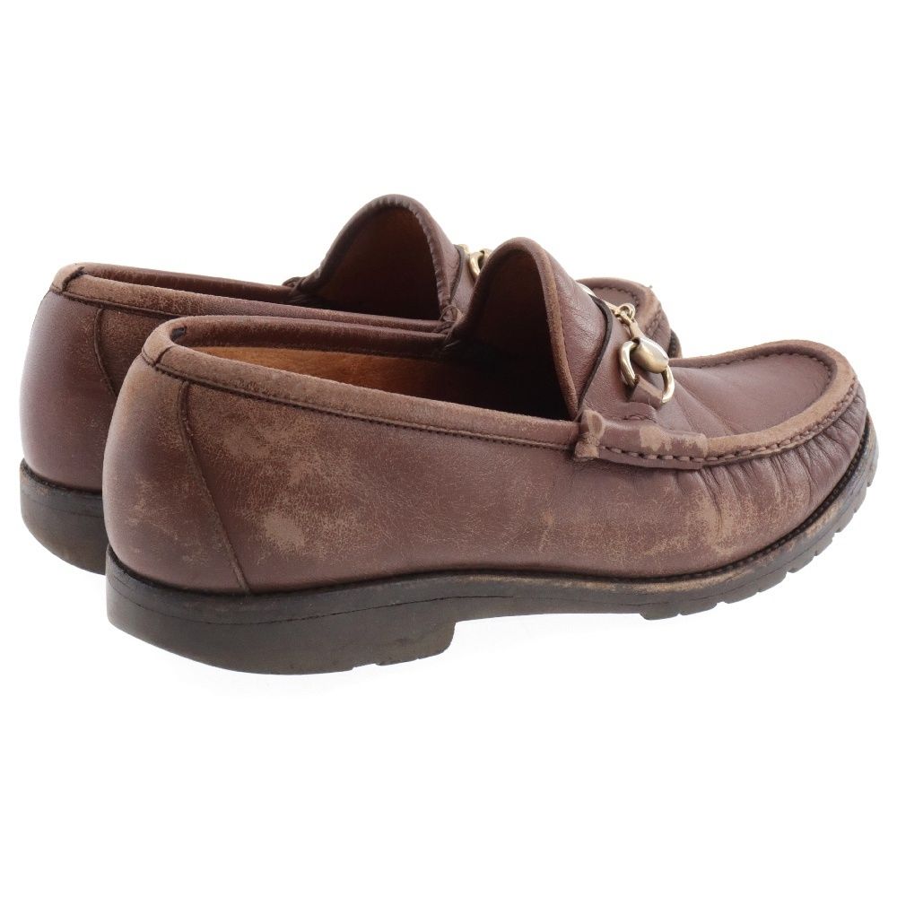 GUCCI (グッチ) ホースビット レザー ローファー ブラウン 111-6030
