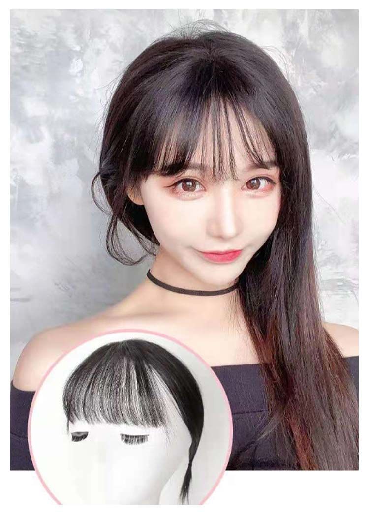 3D構造つむじ付きシースルーバング