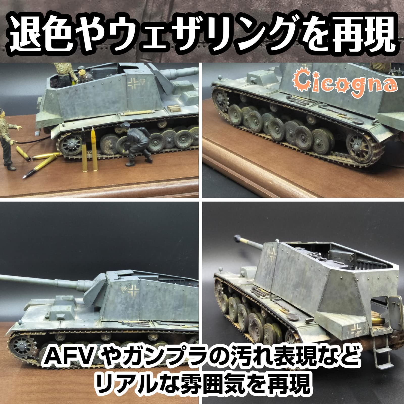 新品 汚れ ウェザリング 表現 専用 退色表現 ステンシルシート 戦車 