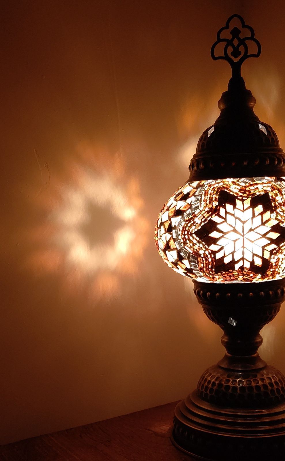 NEW＊トルコ製ハンドメイド モザイクランプ（ブラウン） 【公式通販】