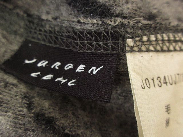 JURGEN LEHL アシンメトリックデザインの黒いジャケット ヨーガンレール JURGEN LEHL 柄フェルト スタンドカラー