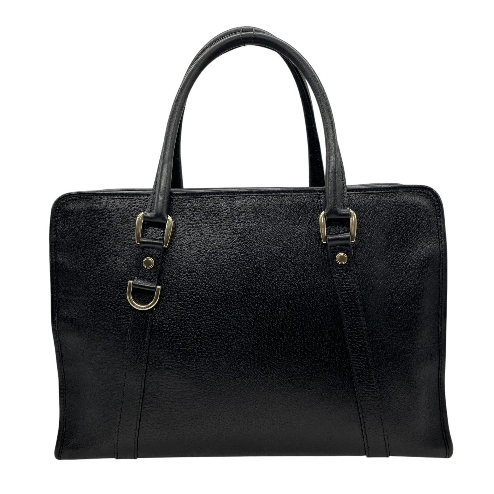【極美品】GUCCI グッチ　ブリーフケース　ビジネスバッグ　金具　ロゴ　レザー GUCCI グッチ ビジネスバッグ ブリーフケース 黒 ブラック