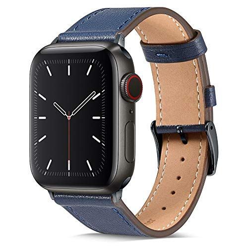 414038mm_ダークブルースペースグレー コンパチブル Apple Watch バンド 49mm 49mm 45mm 44mm 42mm 41mm 40mm 38mm 本革 ビジネススタイル コンパチブル アップルウォッチバンド コンパチブル Apple
