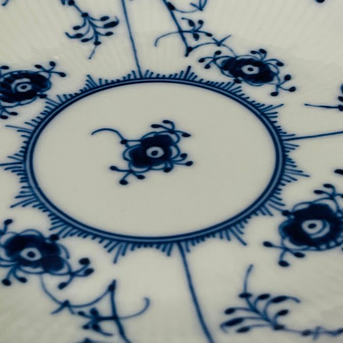 中古】ロイヤルコペンハーゲン ボウル ブルーフルーテッド フルレース