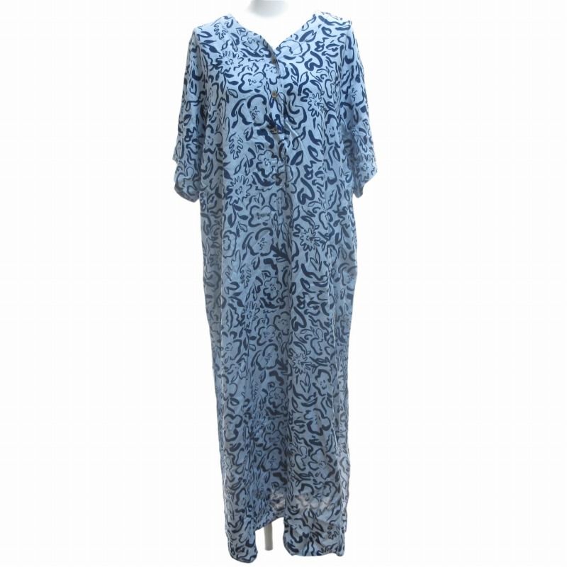 ライト WRYHT タグ付 23SS SLIT NECK PAJAMA DRESS AZUR FLOWER 