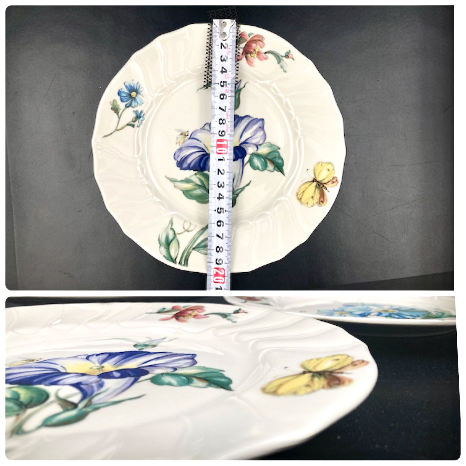 未使用 villeroy&Boch1990年代ヴィンテージプレート MZ662) 【訳あり】 90s Villeroy&Boch Bouquet 20cm プレート 5枚