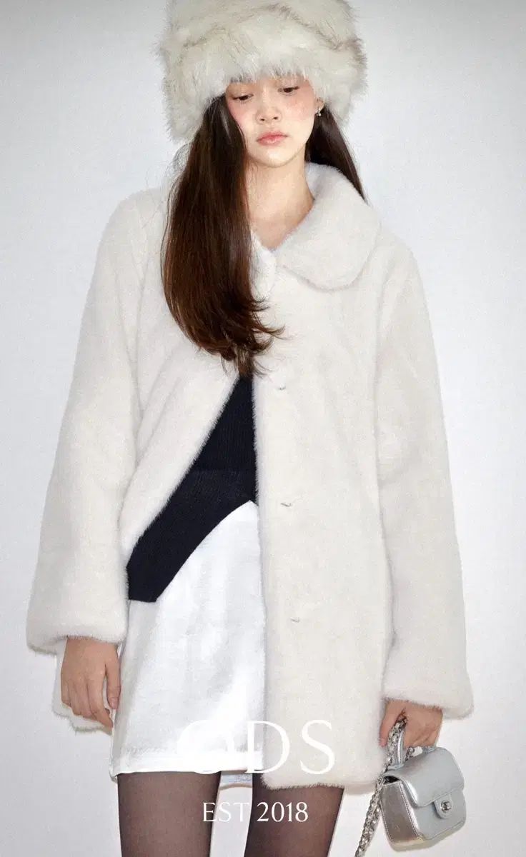 ODS ECO FUR HALF COAT IVORY