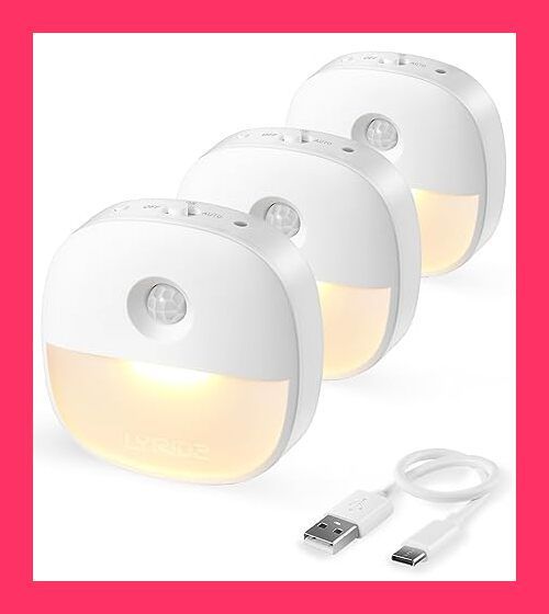 【スタッフおすすめ！】LYRIDZ 人感センサーライト usb充電式 足元灯 足元ライト 無段階調光 センサーライト led 常夜灯 3モード フットライト 電球色 省エネ 薄型 廊下 寝室 玄関 階段 納戸 室