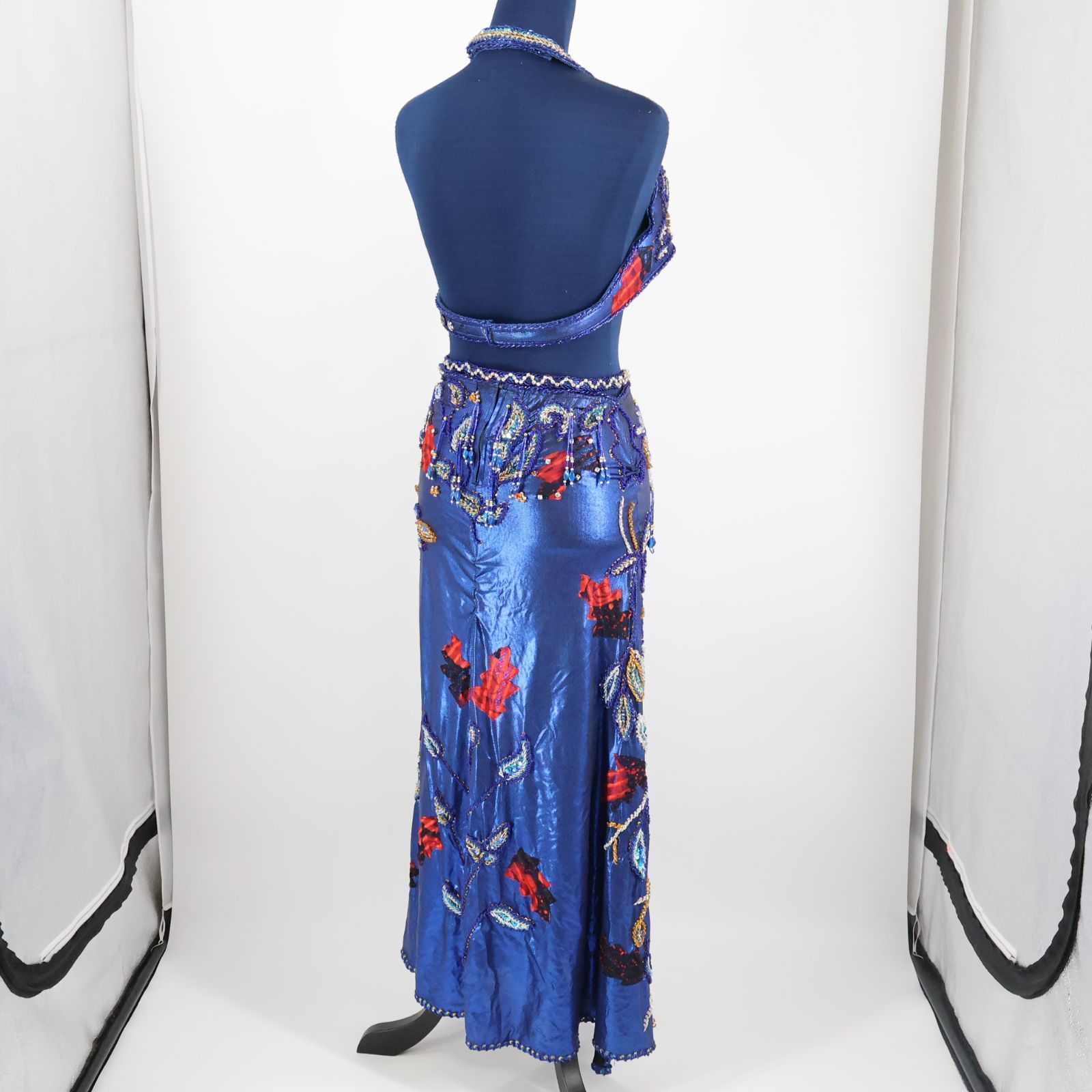 Bella ベリーダンス オリエンタル衣装　ベロア青&小豆色 Bella ベリーダンス オリエンタル衣装 ベロア青&小豆色 Bella