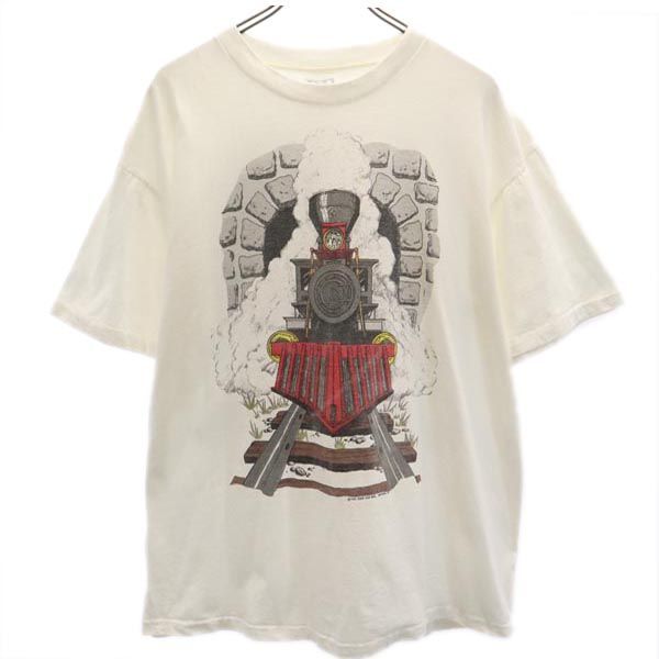 COCK AND ROLL 90s オールド USA製 半袖 Tシャツ XL 白  プリント メンズ 【中古】  【230907】 メール便可