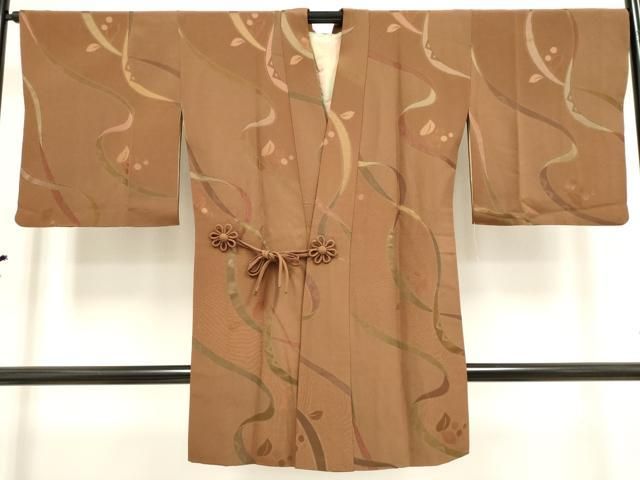 平和屋着物＃道中着 紬地 霞文 ロング丈 正絹 逸品 CAAT5855id