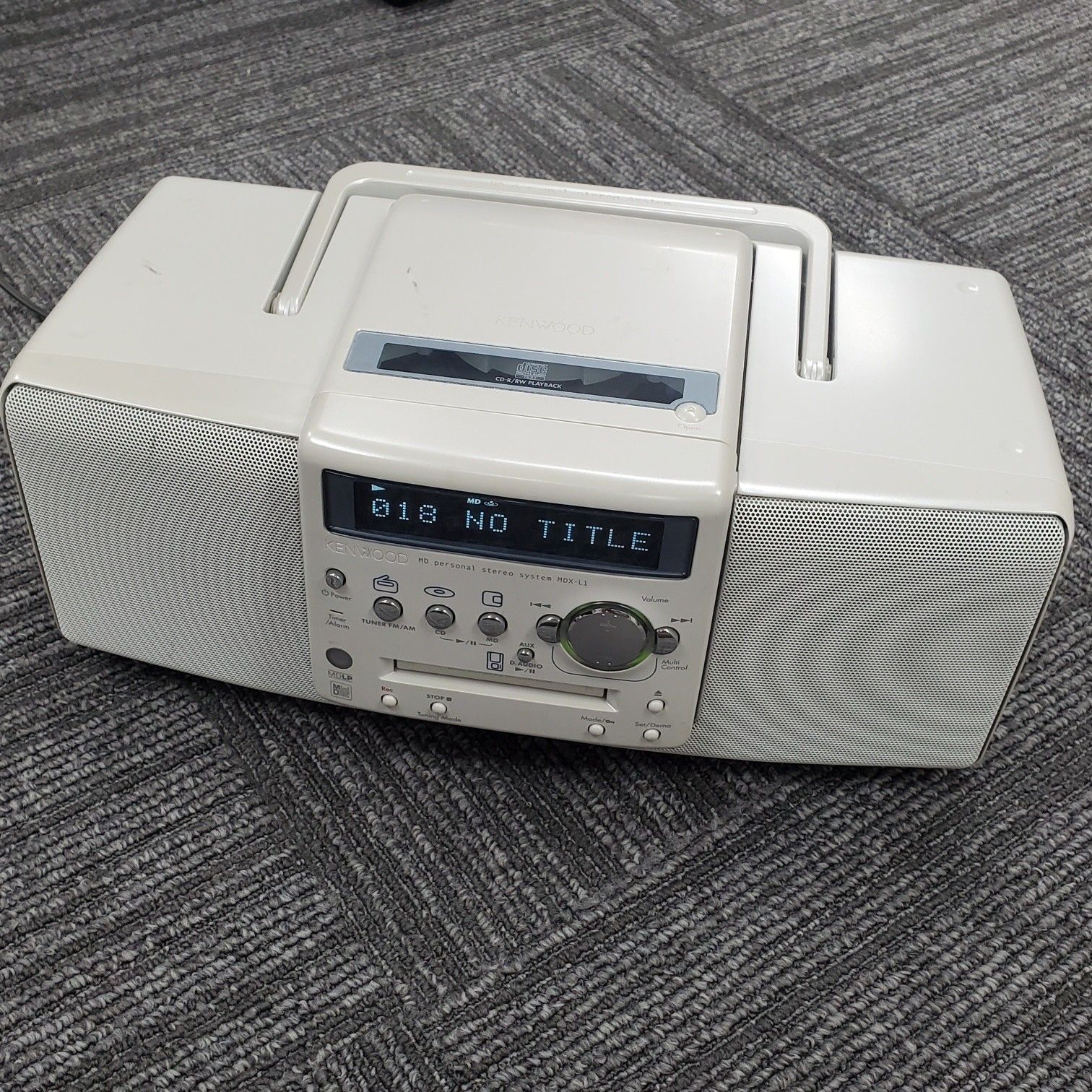 KENWOOD CDMDプレーヤー　コンポ　MDX-L1　動作確認済　ホワイト KENWOOD CDMDプレーヤー コンポ MDX-L1 動作確認済 ホワイト