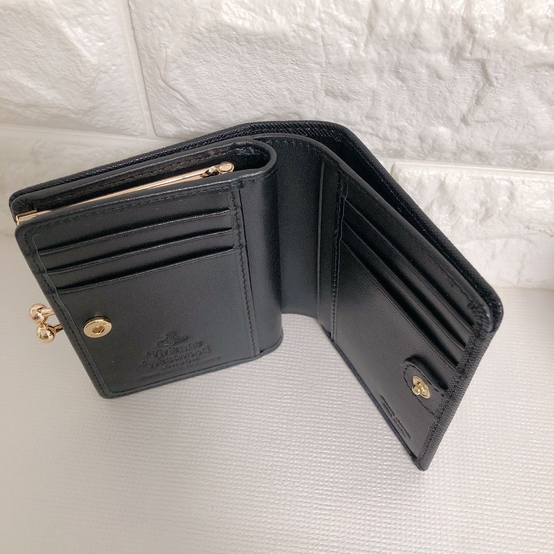 新品】ショッパー付き 大人気 Vivienne Westwood 黒 ミニ財布