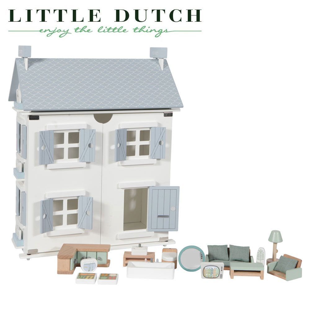 Little Dutch 木製ドールハウスセット グレーのお屋根 ♪家具など18個付 - メルカリ