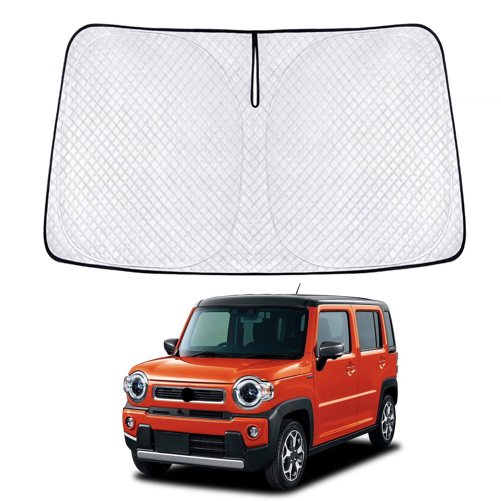 MR52S/MR92S型 2代目 サンシェード ハスラー SUZUKI HUSTLER 車種専用 フロントガラス用 サンシェード カーシェード シェードカーテン スズキ UVカット 日よけ 遮光 断熱 マルチサンシェード 紫外線カット 高密度生地 新型 日差し